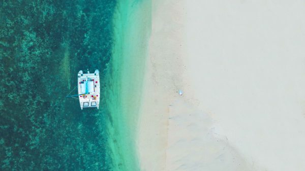 Boat sailing in ocean